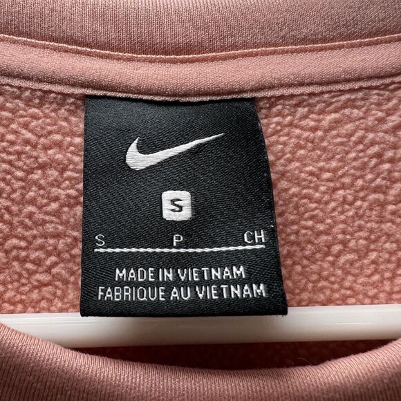 Nike Crewneck Sweatshirt Womens Size Small Pink Pockets Dri Fit Fleece Lined EUC - Picture 8 of 12